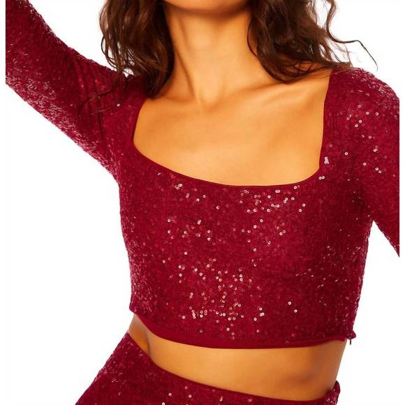 NEW SUSANA MONACO sequin square top in berries - Picture 2 of 3